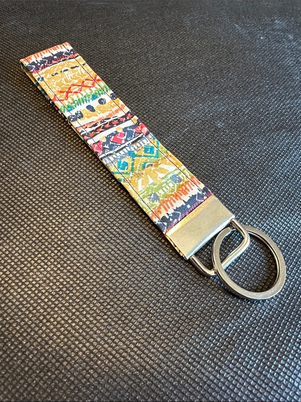 Colorful Patterned Fabric Key Fob Wristlet
